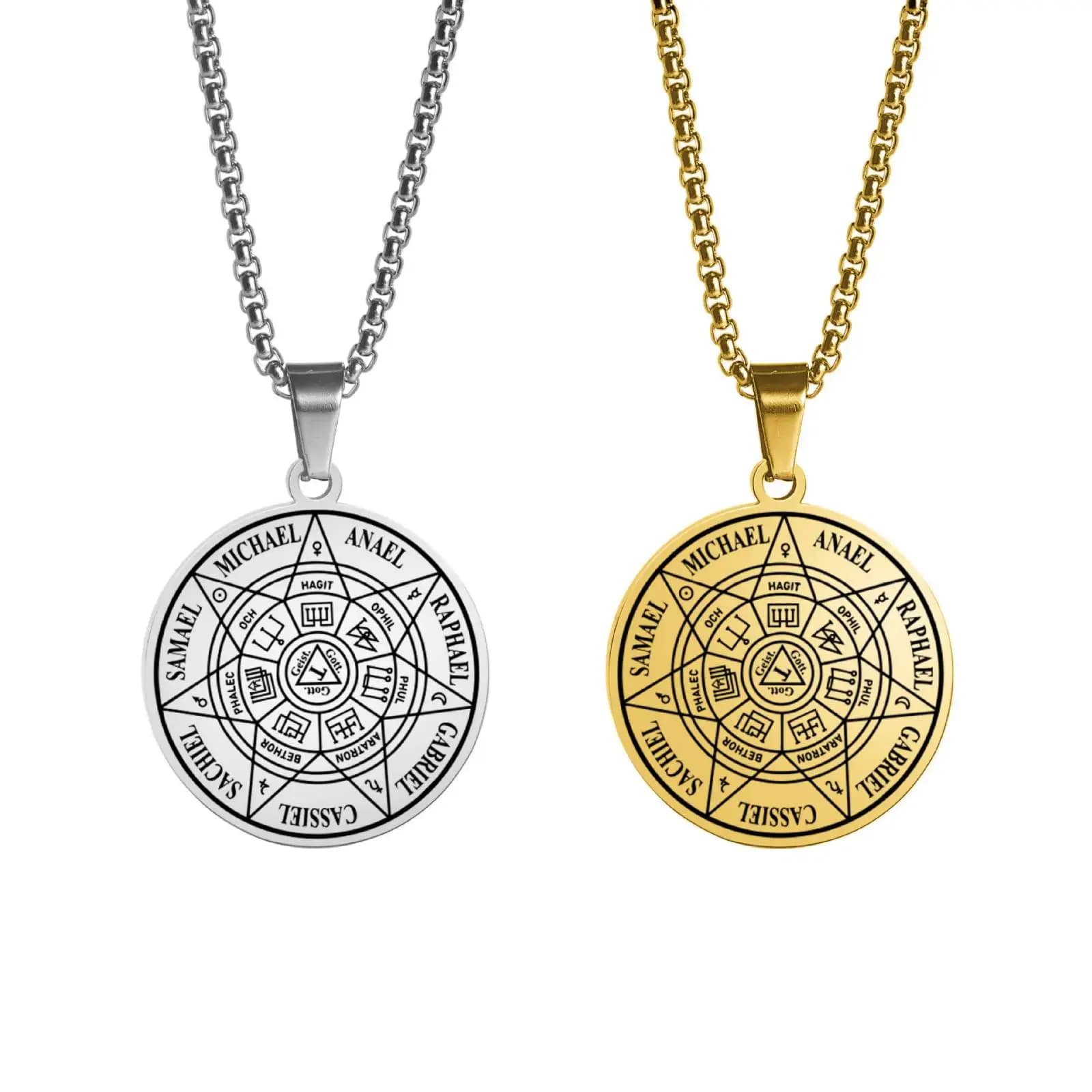 Collier pendentif Sceau de Salomon 7 Archanges pour femmes et hommes
