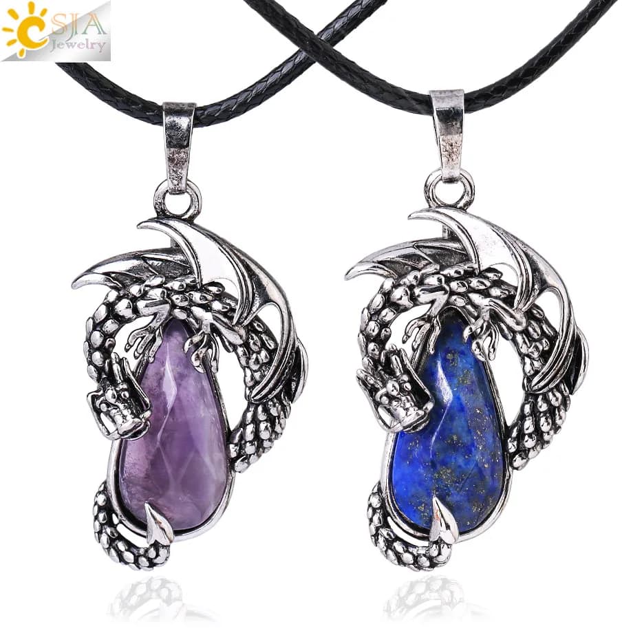 CSAlbanHealing Dragon Man Collier Pendentif pour Femme