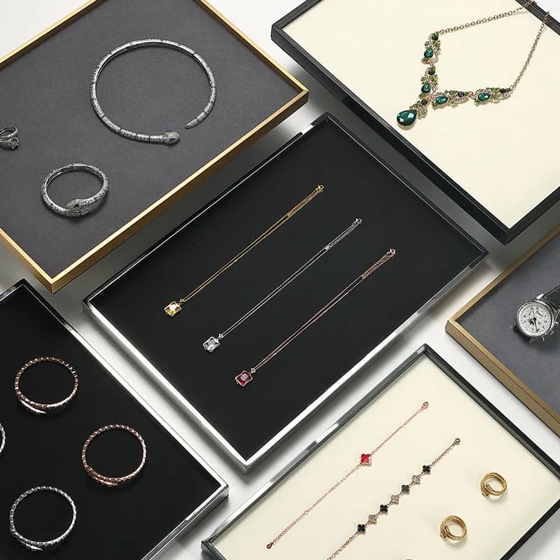Plateau de présentation de bijoux, plateau de présentation pour bagues et colliers, accessoires de présentation en velours pour jouets, vente en gros
