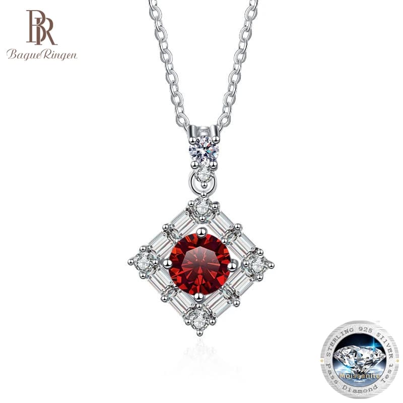BagueRingen-Collier de diamants Moissanite pour femme