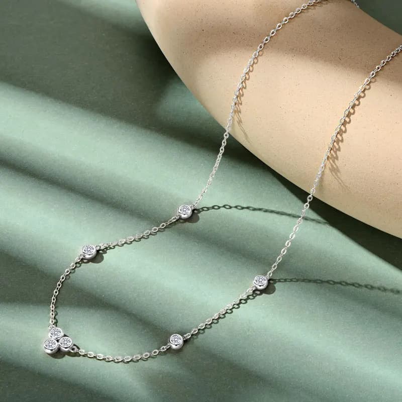 IOGOU-Collier en diamant Moissanite pour femme, tour de cou en argent regardé 3.0 véritable, bijoux fins de fiançailles, 925mm, D0.70CT, VVl's