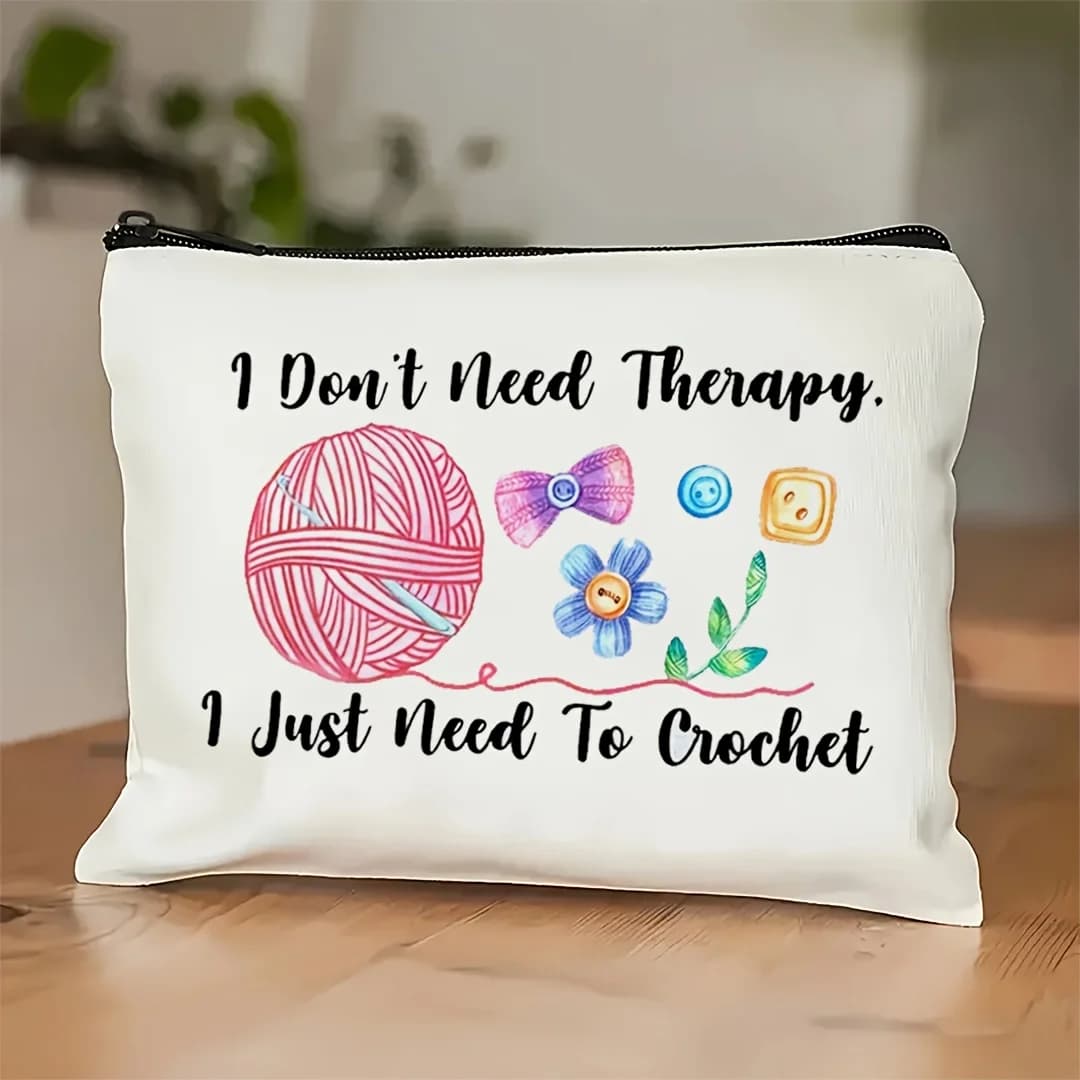Trousse de maquillage au crochet - "Je n'ai pas besoin de détendre j'ai juste