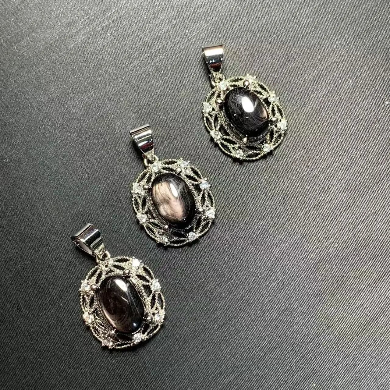 Collier pendentif hypersthène naturel, bijoux fins faits à la main, charbon, énergie de guérison, cadeau porte-bonheur, vente en gros