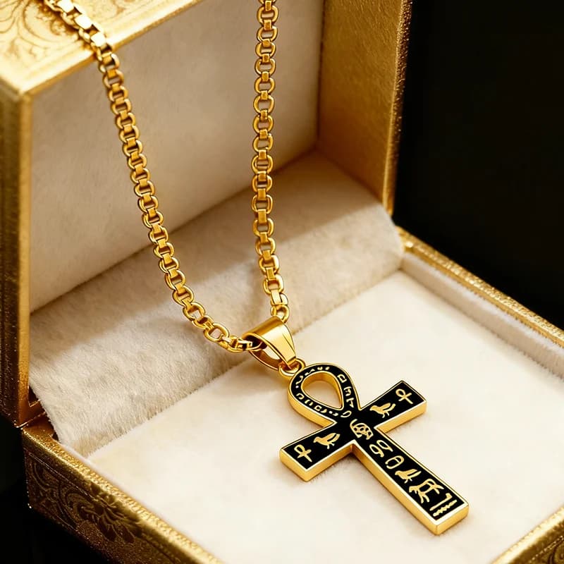 Collier pendentif croix égyptien Ankh