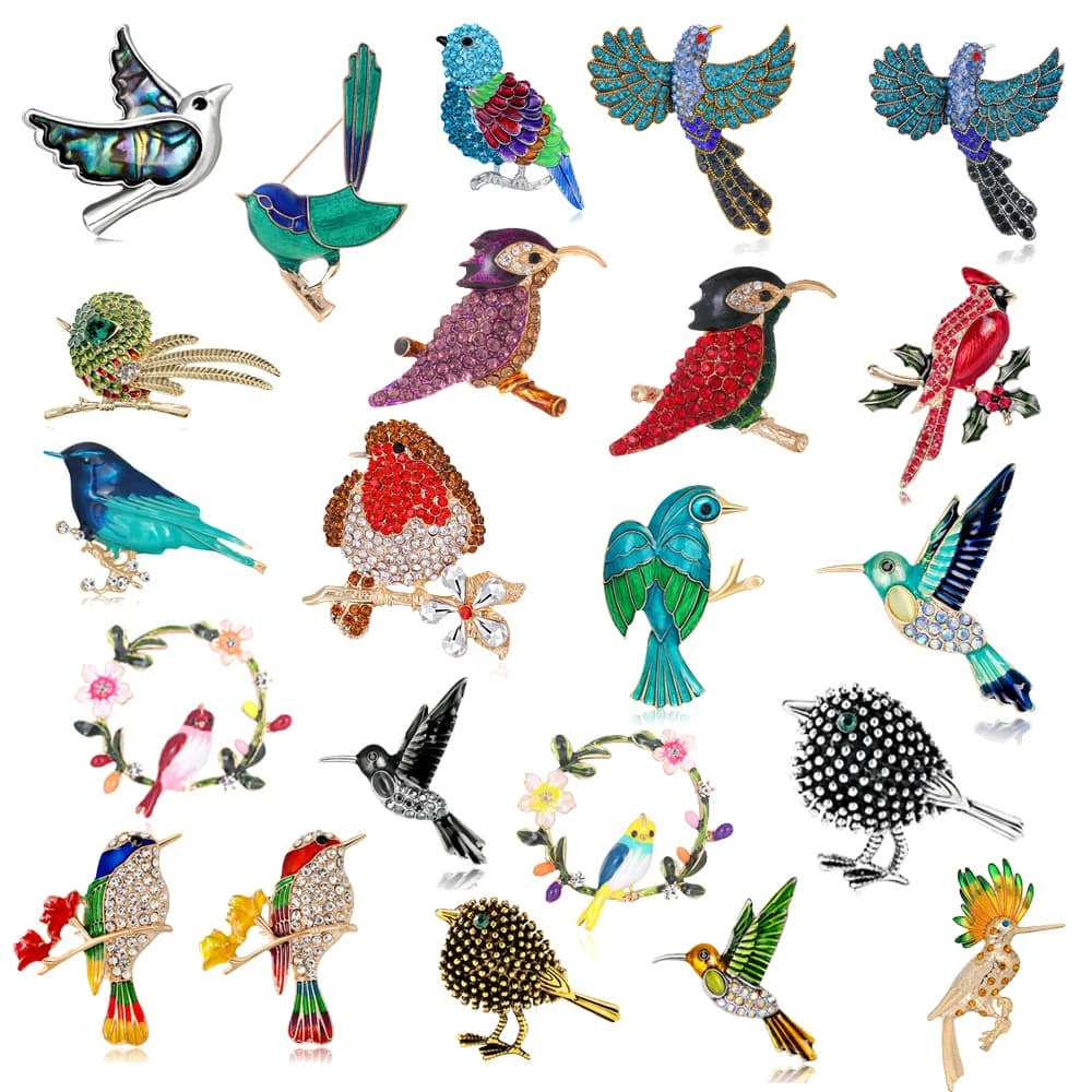 Broche d'oiseau imitation animal mignon
