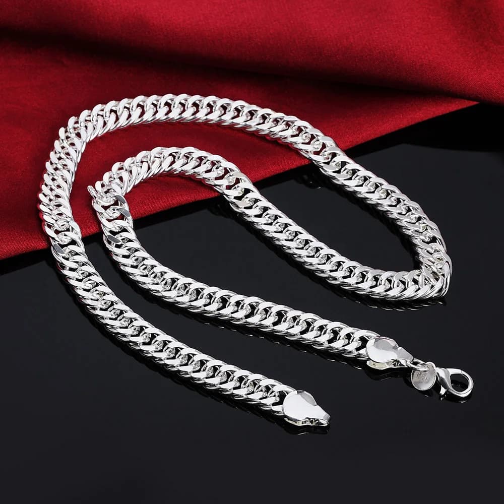 Colliers de la présidence en argent regardé JO925 pour hommes et femmes, breloque fine, bijoux fantaisie, fête de mariage, cadeau de vacances, largeur 6mm, 50-60cm, chaud