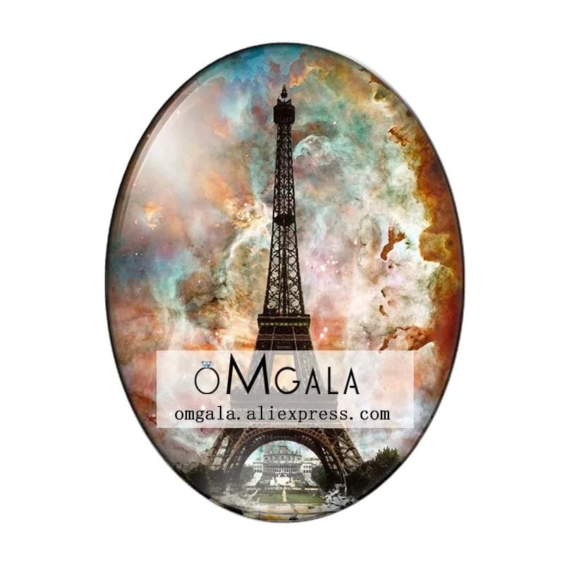 Cabochon naren verre avec photo, Paris, Tour Eiffel, Art Customs, Flat Back, Executive Finds, 13x18mm, 18x25mm, 30x40mm, Fashion France