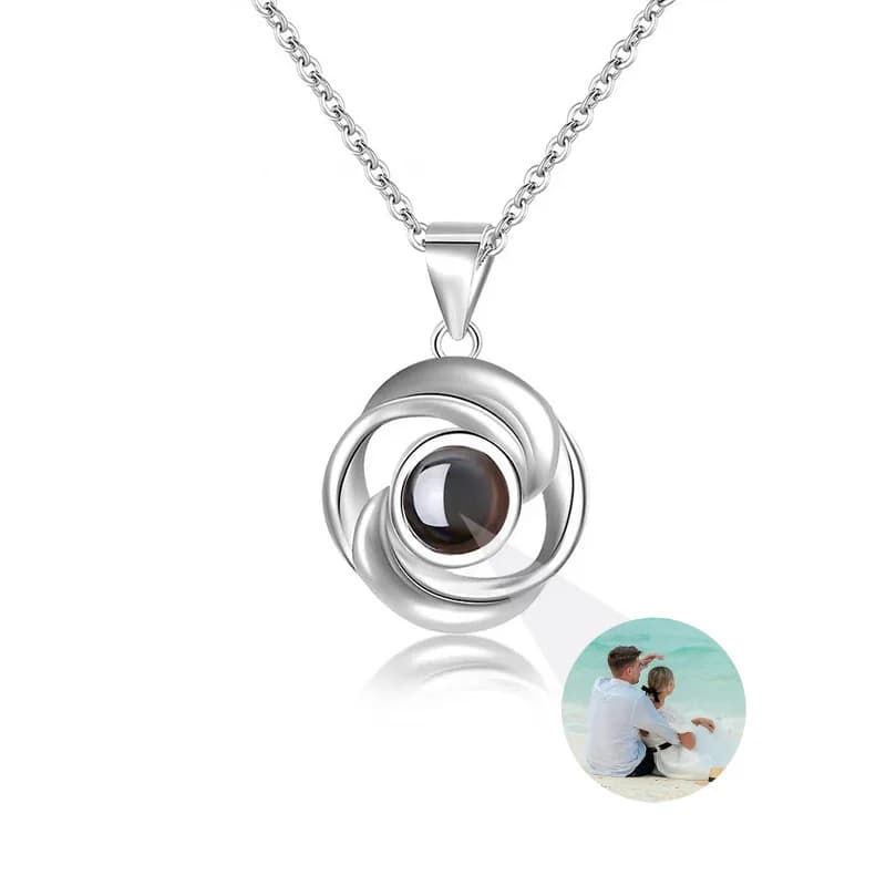 Collier Photo personnalisé, collier de Projection d'image personnalisé, pendentif de Projective de fleur de Rose, cadeaux commémoratifs pour femmes