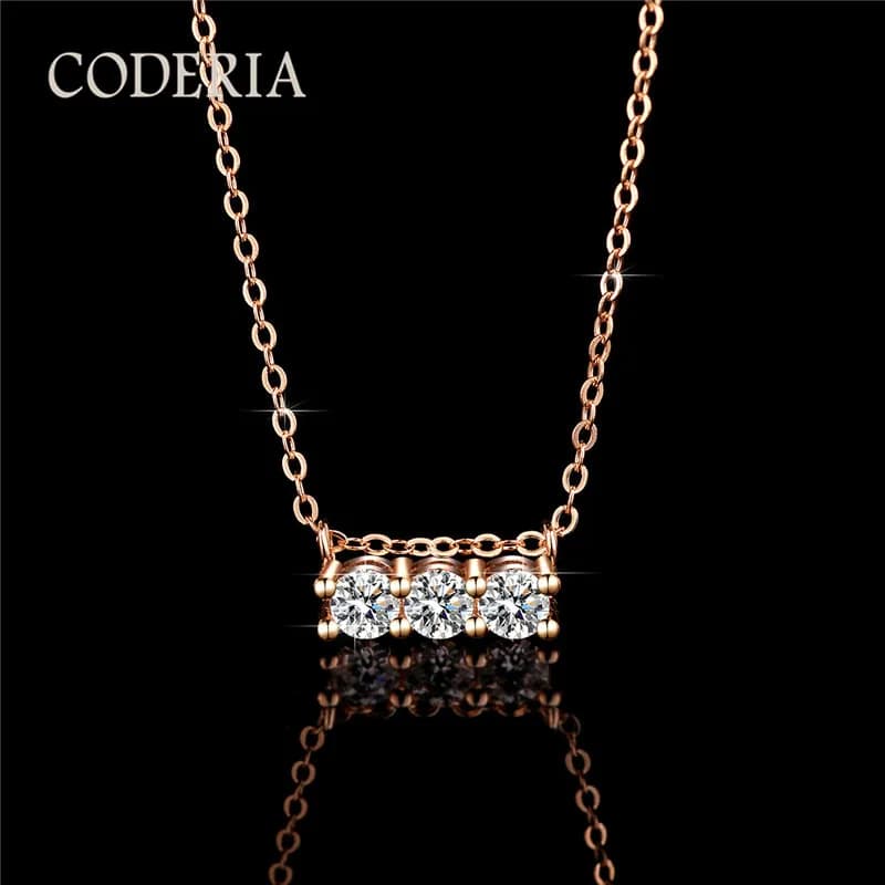 Collier avec pendentif en véritable moissanite pour femme, argent regardé 0.9, or rose, bijoux GRA, total 925 CT, simple, 4mm