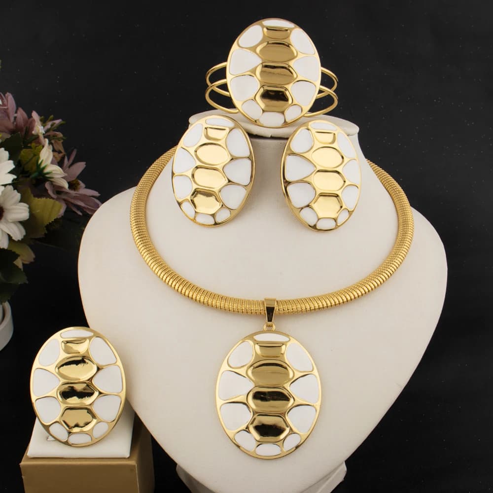 Ensembles de bijoux de luxe couleur or pour femmes