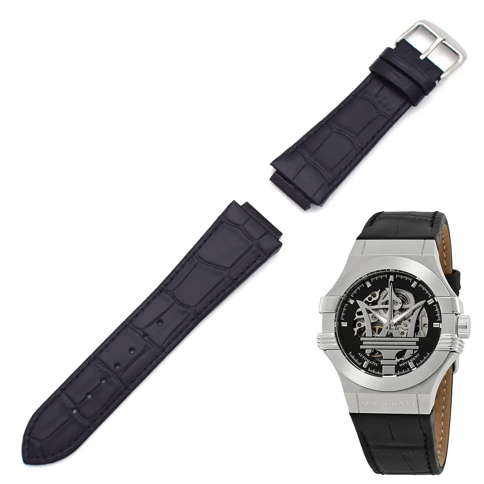 THEAGE 24MM bracelet de montre en cuir véritable remplacement pour montres pour hommes MASERATI R 8821108025 R R 8851108002