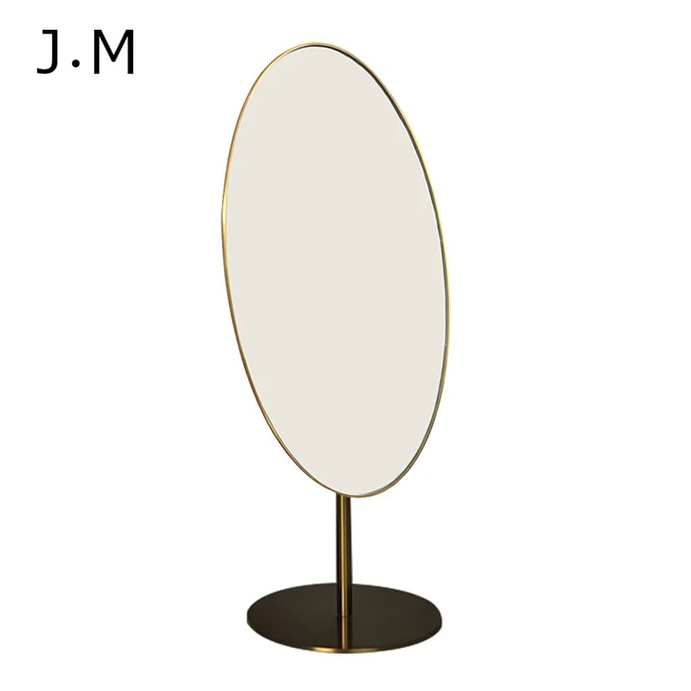Miroir de table portable de luxe haute définition avec support métallique pour présentoir de bijouterie