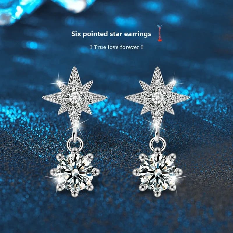 Boucles d'oreilles en argent S925 plaqué platine