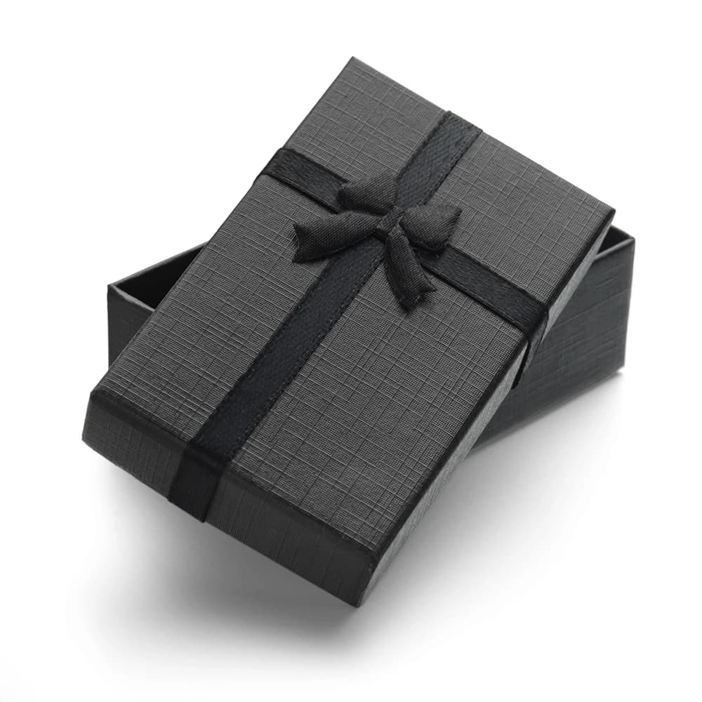 Boîte à cadeaux (sans produit), boîte-cadeau en papier noir pour porte-clés, collier, Bracelet, emballage, boîte à bijoux