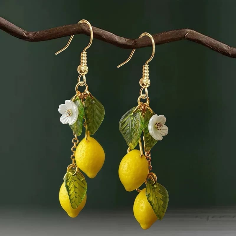 Boucles d'oreilles citron personnalisées avec Long pompon