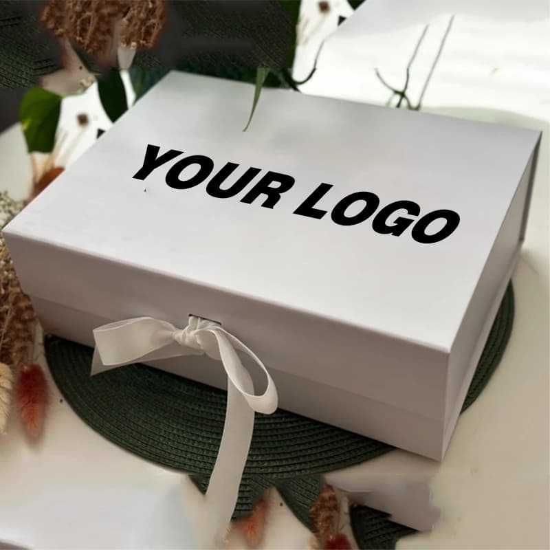 Boîte-cadeau avec logo pour mariage et anniversaire, boîte-cadeau personnalisée, votre logo ici, logo d'entreprise personnalisé