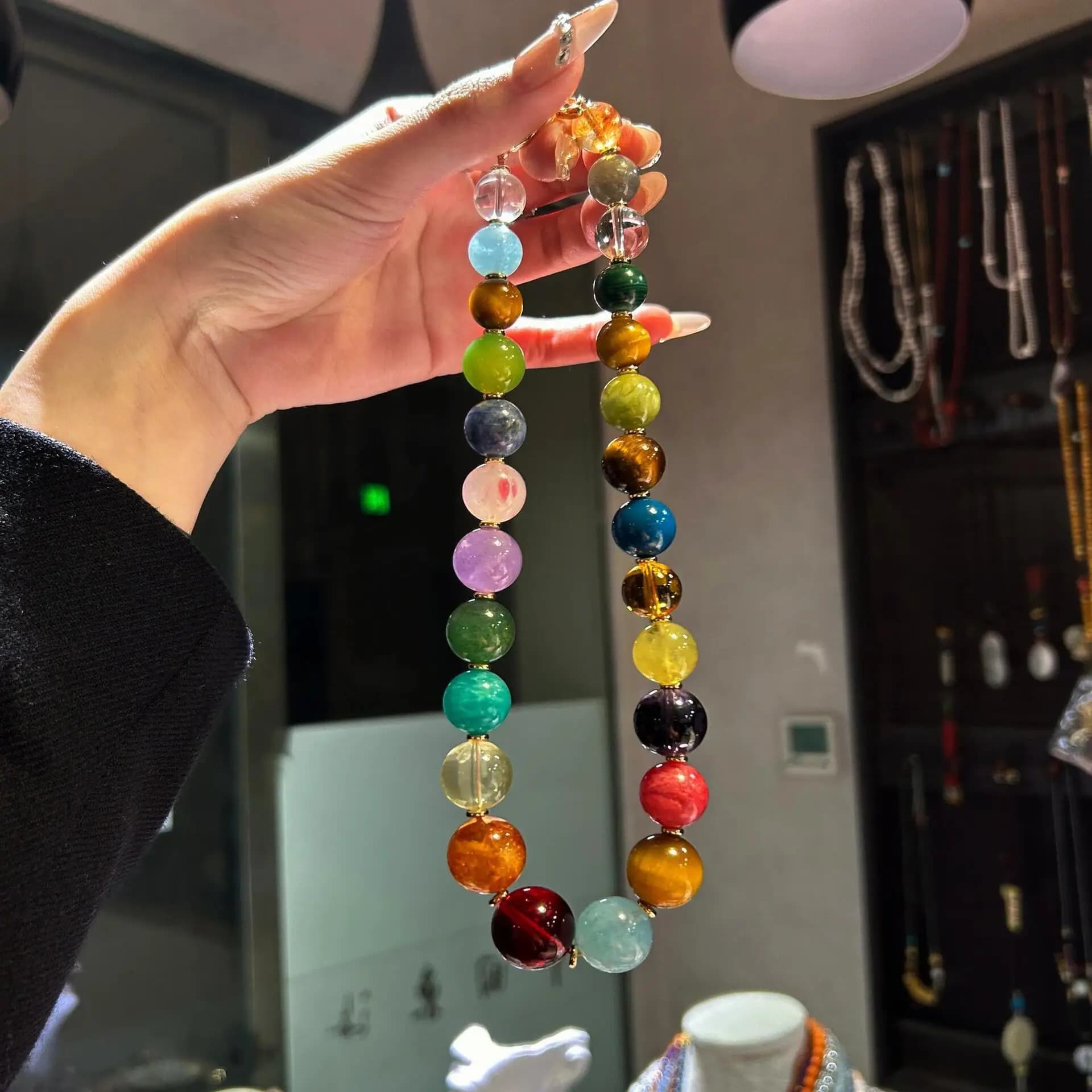Collier de perles rondes Duobao en cristal Boutique, bijoux colorés et magnifiques, cadeau d'anniversaire pour petite amie et petite amie