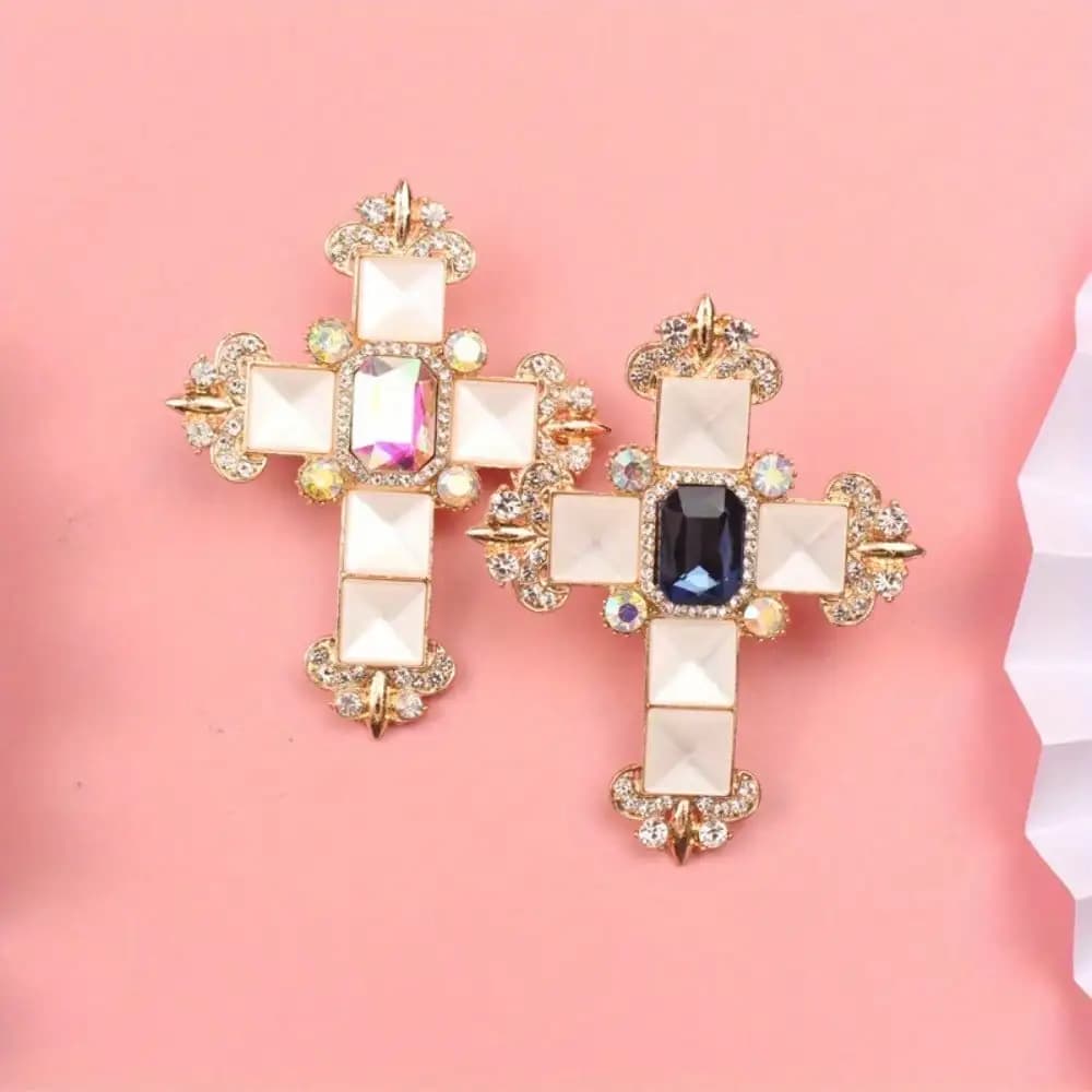 Broches croix vintage pour femmes et hommes, accessoires de bijoux, costume de banquet, corsage, épingle rétro