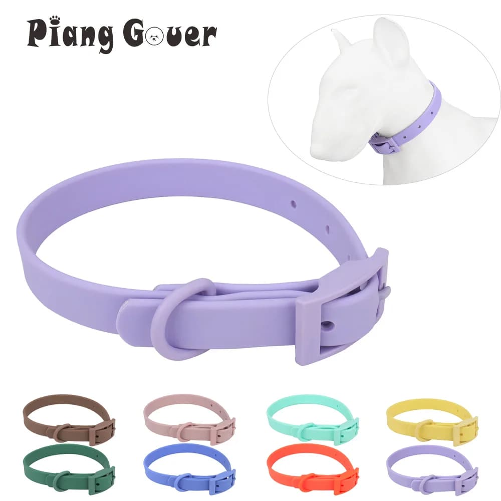 Collier pour chien XS/S/M/L/XL, réglable, étanche, en PVC, pour animaux de compagnie, pour petits, moyens et grands chiens, Imitation Silicone