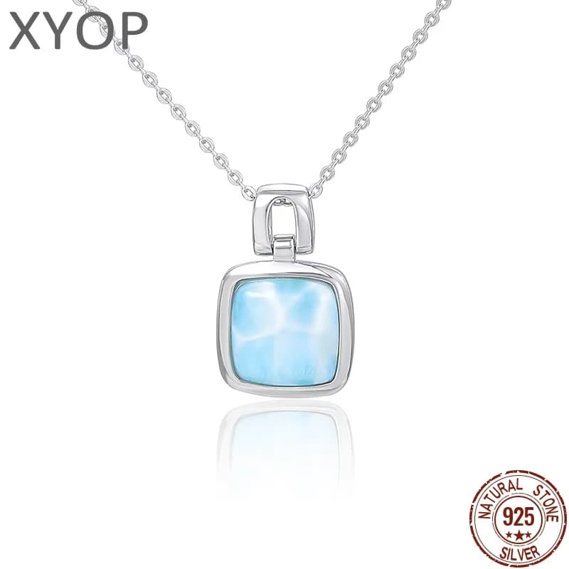 XYOP – collier Surprise en argent Sterling 925, article unique, Larimar naturel, bijoux de fête de personnalité