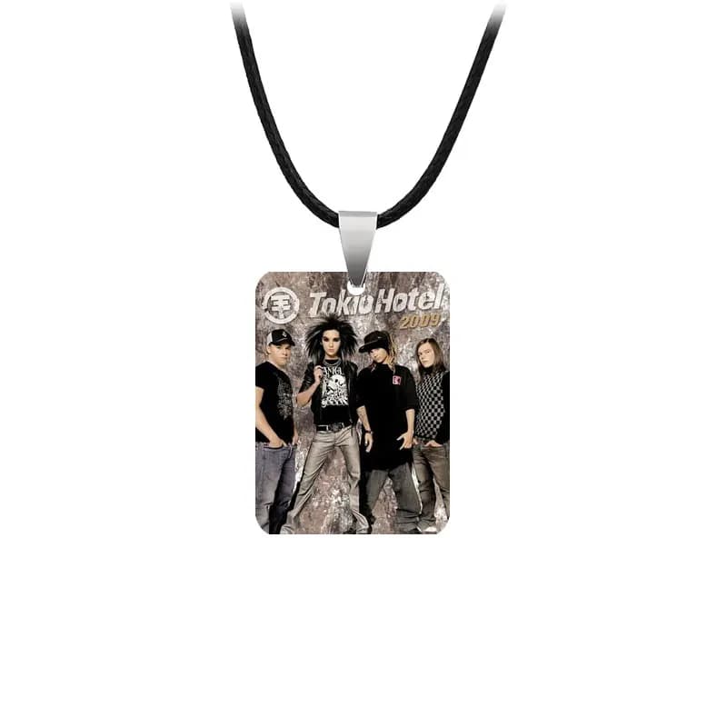 Tokio hôtel collier pendentif acrylique carré Tokio hôtel pendentif bijoux breloques cadeaux pour les Fans amis accessoires personnalisés