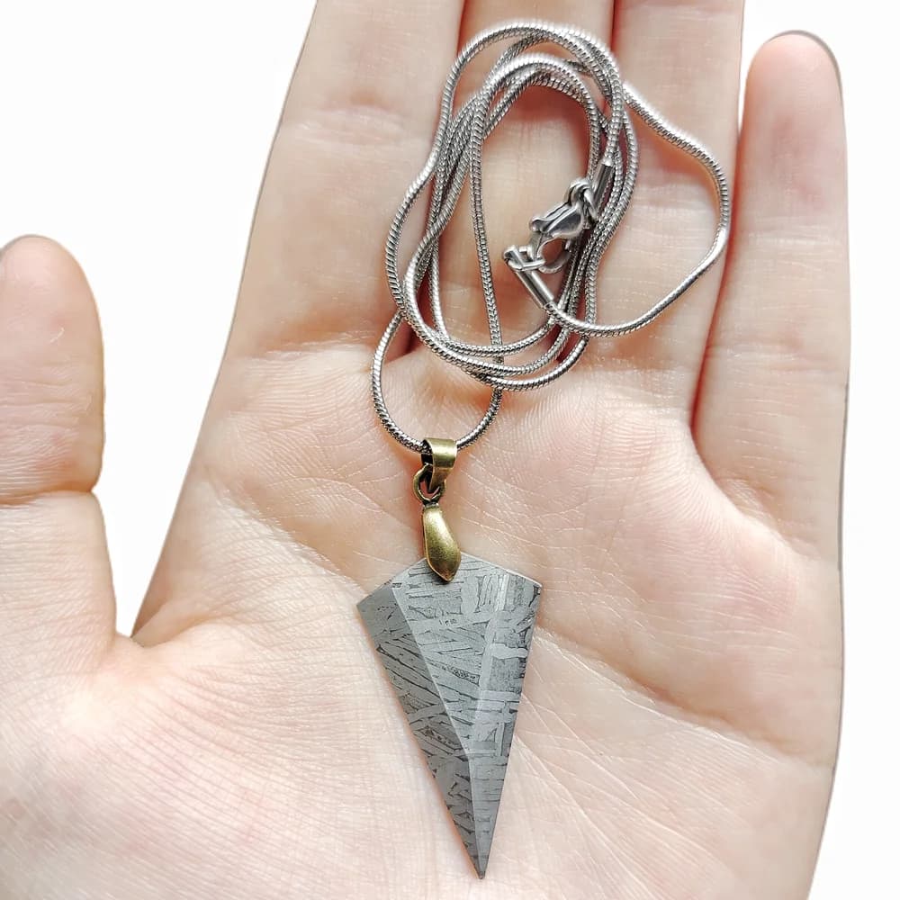 Muonionalusta-Collier de météorite en fer naturel, collection 191, pendentif en matériau