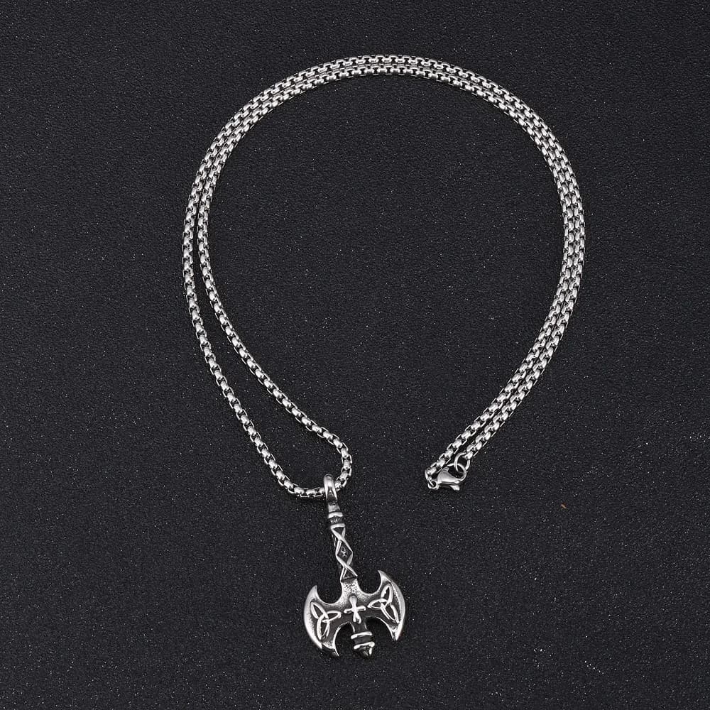 Collier pendentif hache Viking pour femmes et hommes