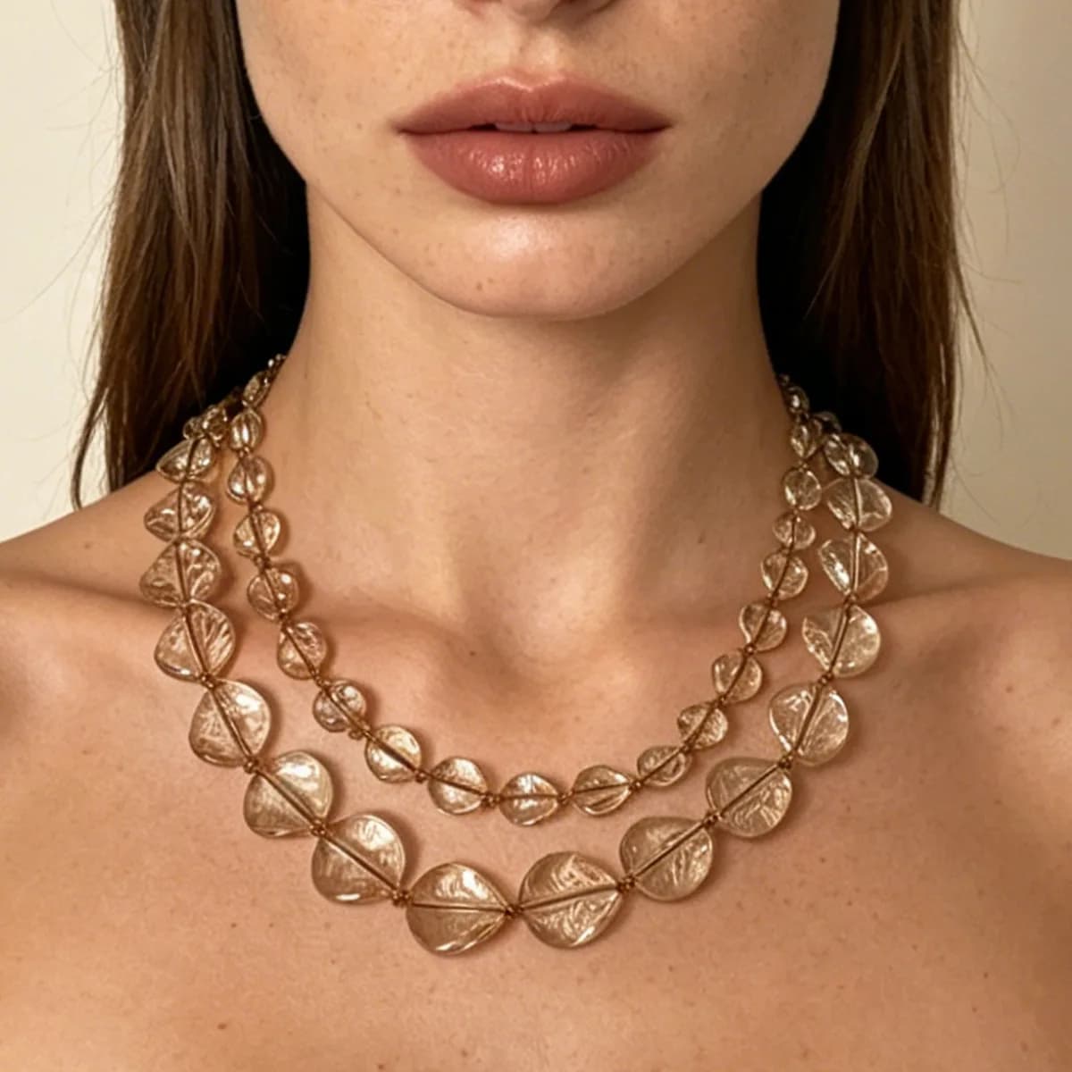Colliers ras du cou en résine transparente à perles irrégulières pour femmes, bijoux minimalistes élégants et tendance, accessoires de cou