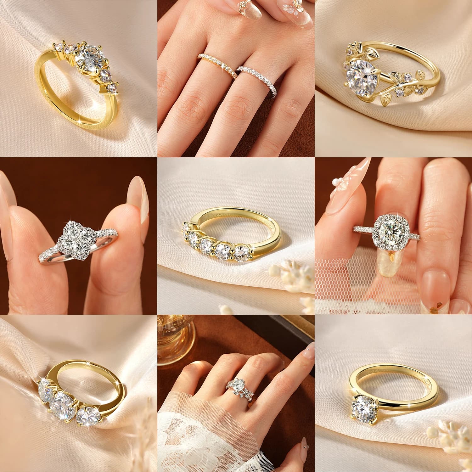 Celestinov Clover – bagues élégantes en Moissanite brillante de couleur D, bague à quatre feuilles, Design Simple, bijoux de fiançailles classiques, cadeaux pour femmes