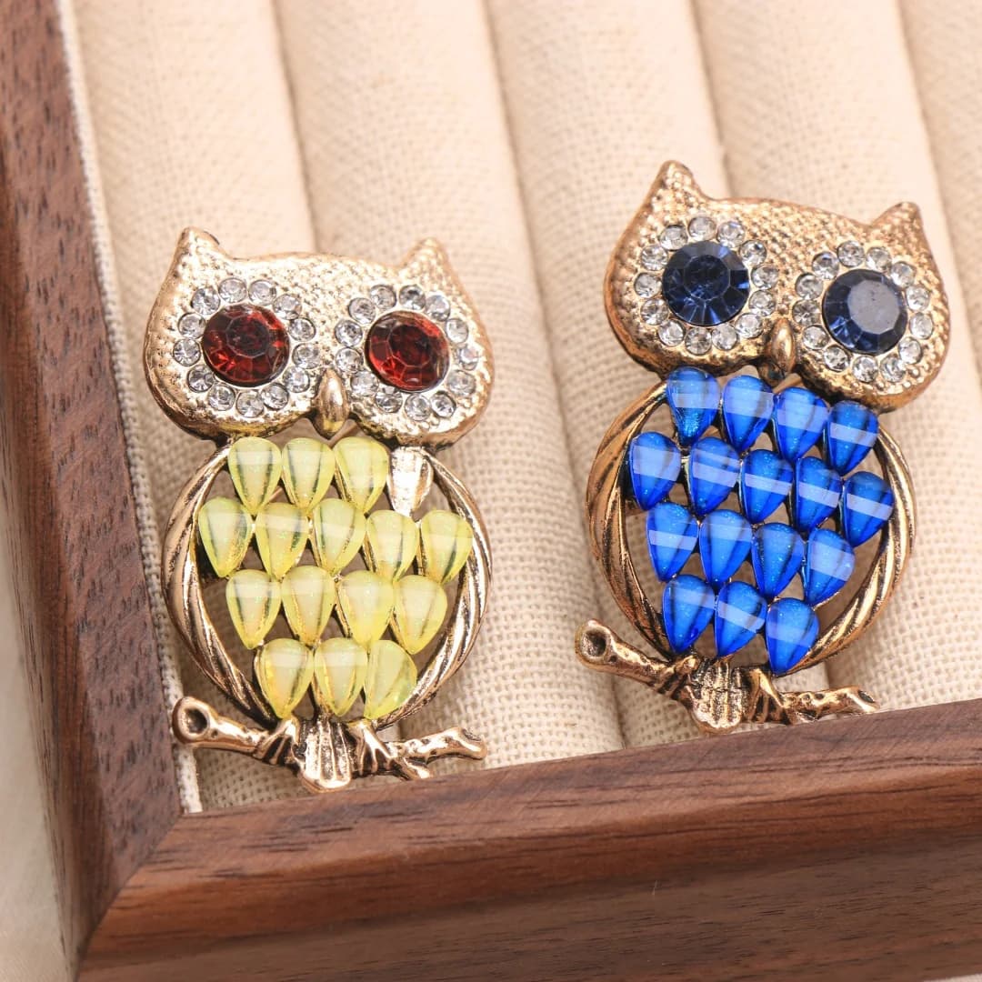 Broche de luxe baroque au design animal hibou pour hommes et femmes, accessoires de bijoux, cadeau surprise pour fête de mariage et de vacances pour couple
