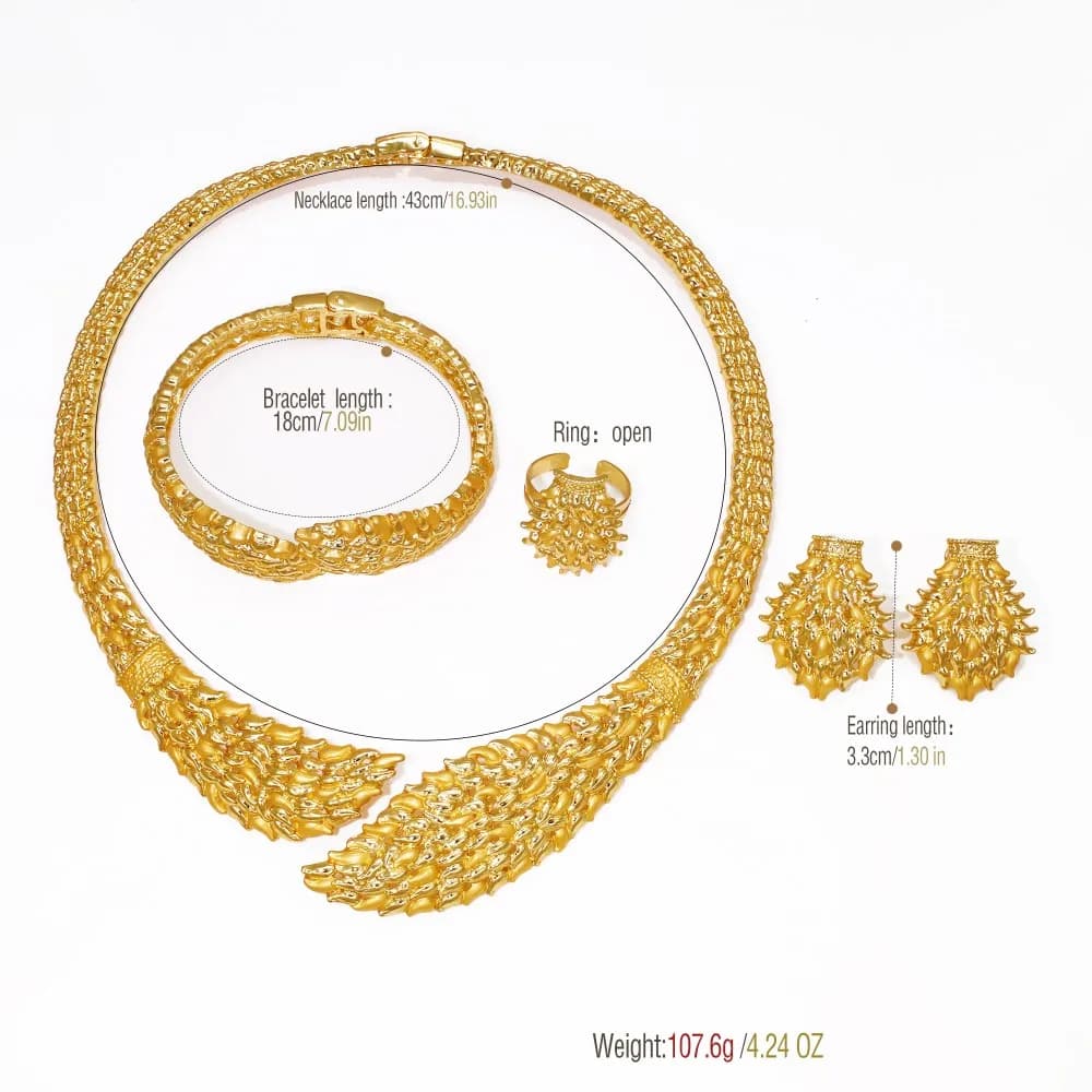 Ensemble de bijoux exagérés de dubaï
