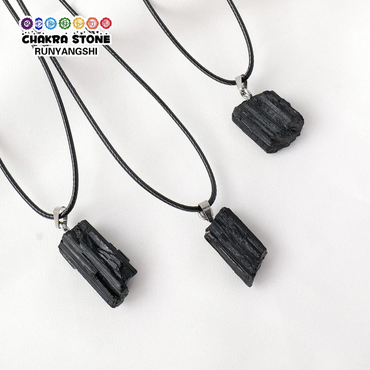Pendentif en pierre précieuse de guérison naturelle, 1 pièce, collier en cristal de Tourmaline noire, bijoux à bricoler soi-même, cadeau de vacances