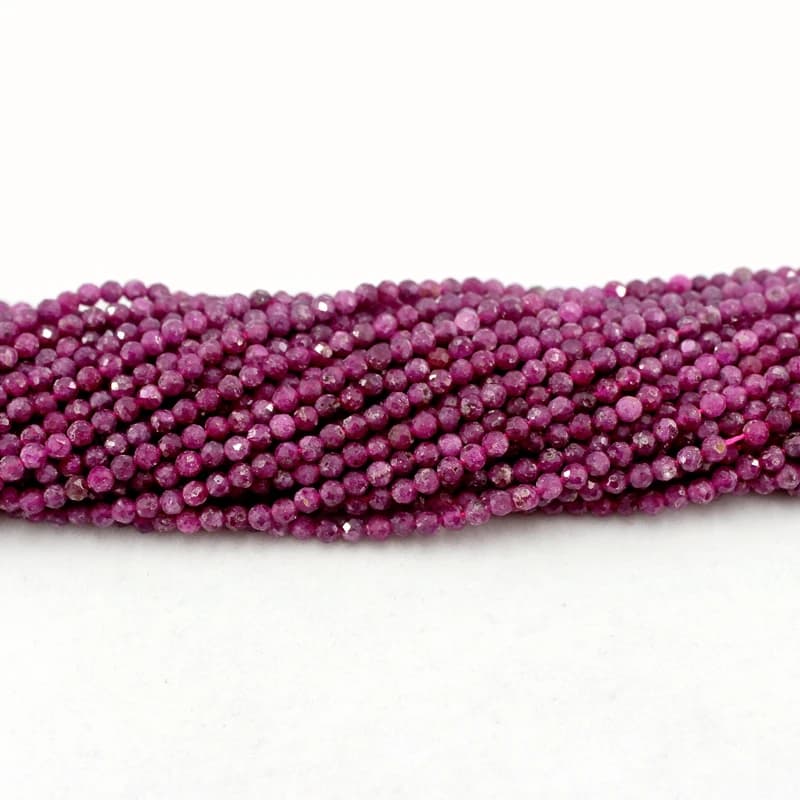 Rubis naturel à facettes 2 3 4MM, Micro petites graines rondes, pierres précieuses pour la fabrication de bijoux, accessoires de collier, Bracelets à faire soi-même