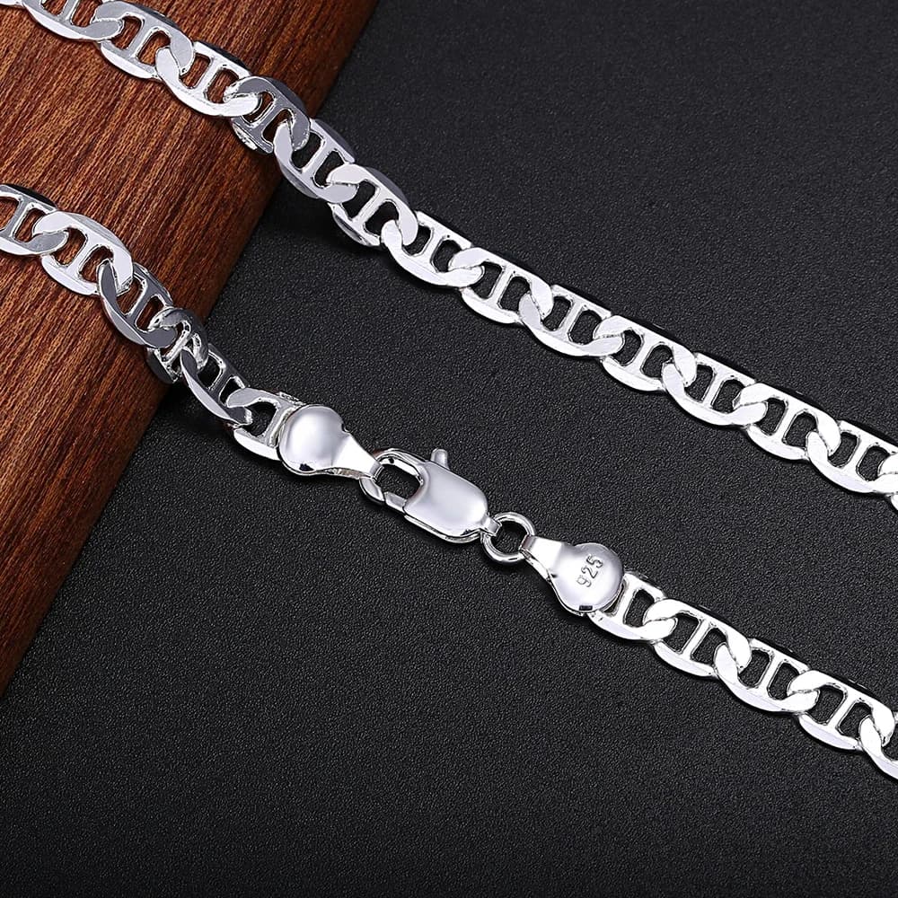 Collier en argent Sterling 925, 45-60cm, noble, luxe, magnifique charme, mode 6MM, garçon, hommes, solide, bijoux de fête de mariage pour femmes