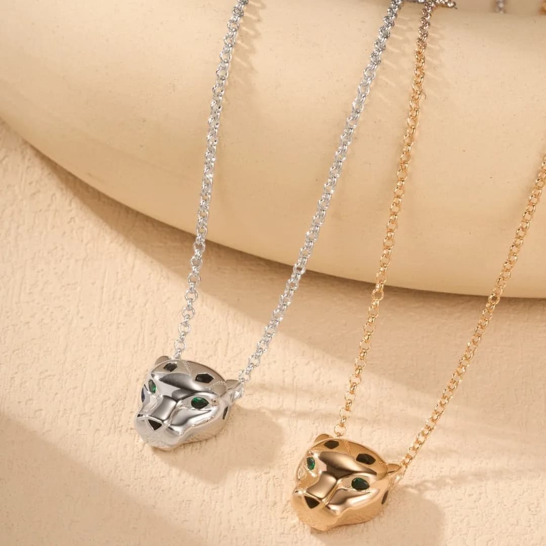 Collier Tête de Léopard Tendance Style Ins Luxe Polyvalent Pendentif Diamant Haut de Gamme Chaîne Clavicule Bijoux pour Femme
