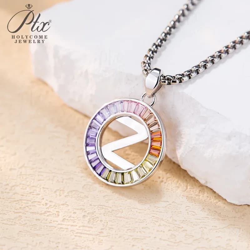 Collier pendentif 26 lettres plaqué argent 925