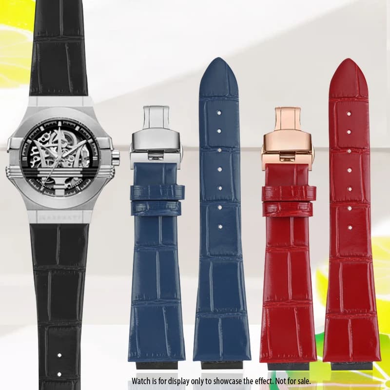 Bracelet de montre en cuir pour hommes et femmes, pour Maserati Trident, R8821108025, R8821108039/8038/8035/8025, 21mm, 24