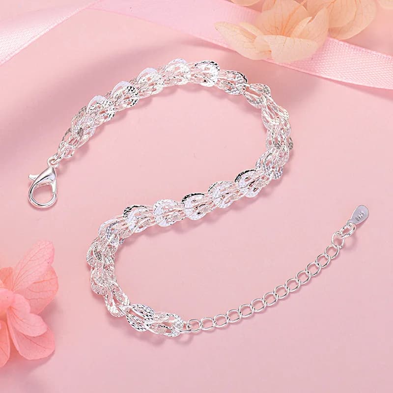 Bracelet en argent plaqué style ethnique queue de phénix pour femme