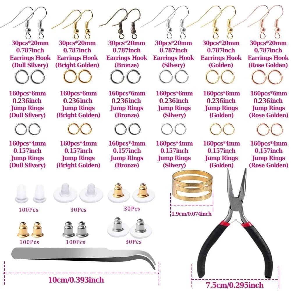 Kit de fabrication de boucles d'oreilles avec crochets
