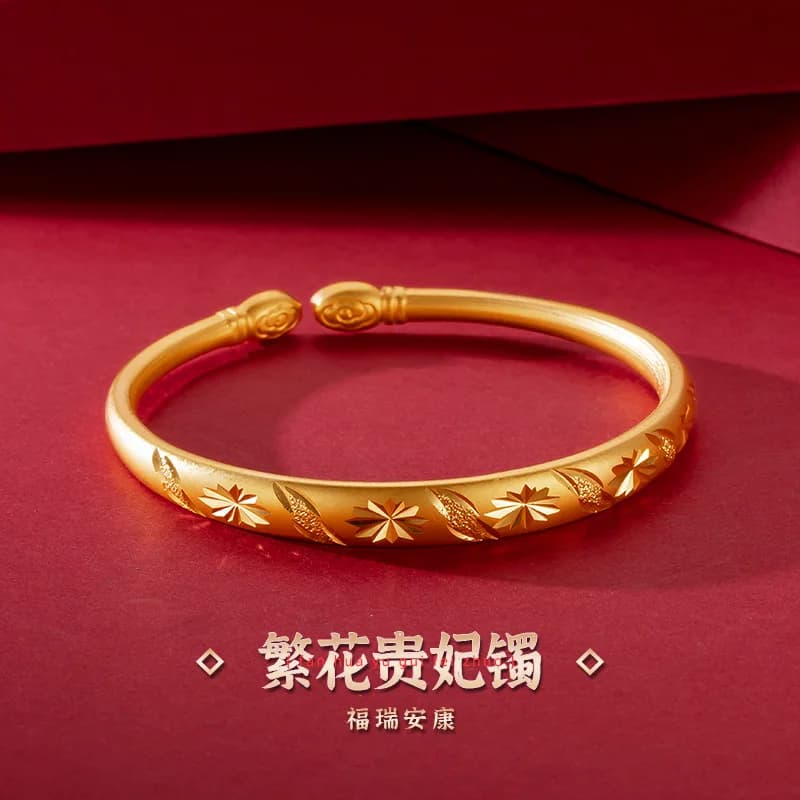 Bracelets en or massif 18 carats pour femmes, élégants, ne se fanent jamais, bracelet pour dames, cadeau de bijoux fins de luxe, mode