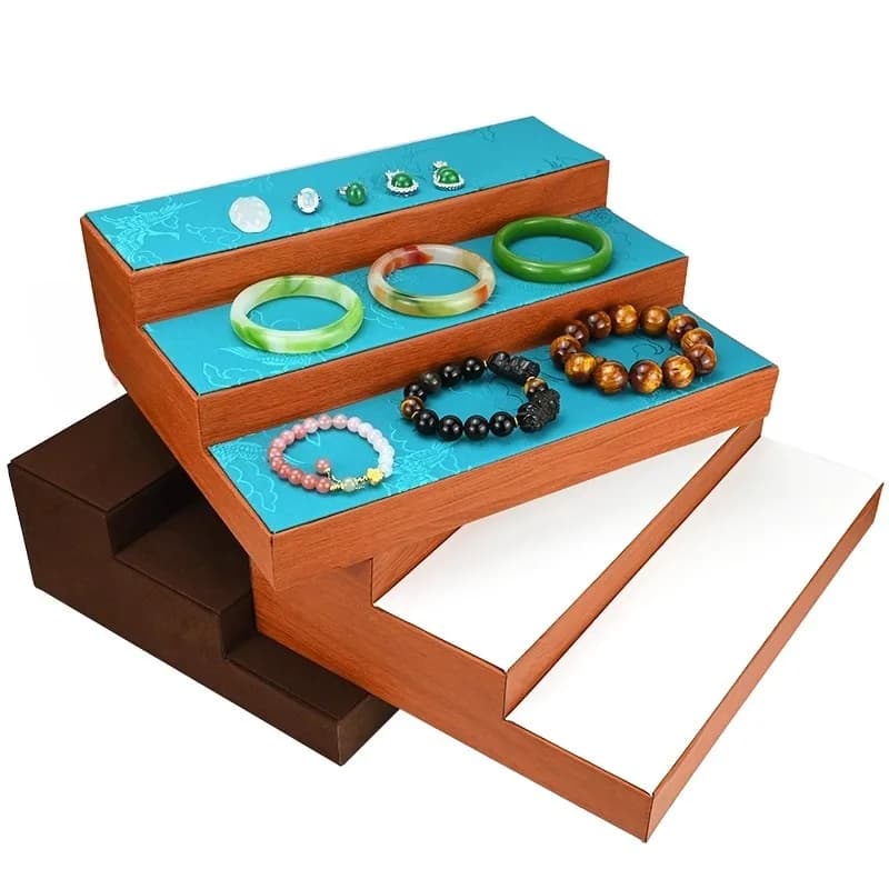 Présentoir de bijoux de luxe, grand présentoir de bagues et de bracelets, plateau de vitrine de pendentif de collier, support d'accessoires de bijoux simples