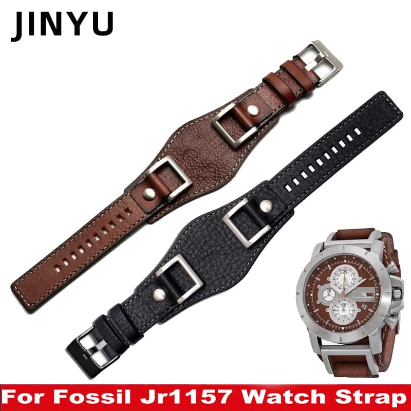Cowhide strap For Fossil JR1157 watchband 24mm Men watch strap High Quality Leather bracelet Retro style