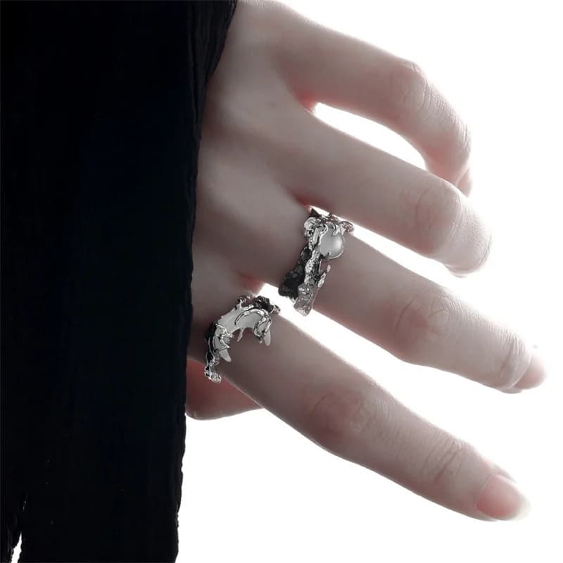 Bague de Couple en pierre de lune pour homme