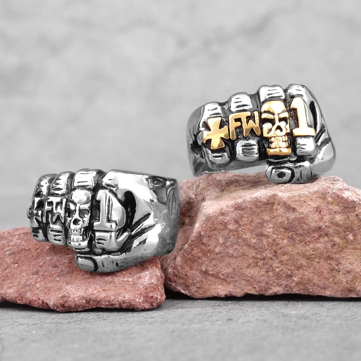 Bagues avec tête de mort pour hommes, bijoux en acier inoxydable, style Punk Hip Hop, tendance pour petit ami, cadeau créatif, vente en gros
