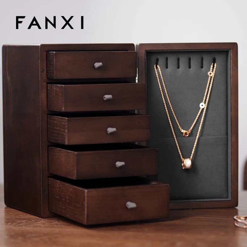 Oirlv grande armoire en bois boîte bijoux accessoires organisateur armoire de rangement bijoux boîte de rangement organisateur bois bijoux stockage