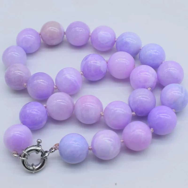 Wow! Collier en jade violet rond 12/14/16/18/20mm 46cm Nature Wholesale Bead FPPJ