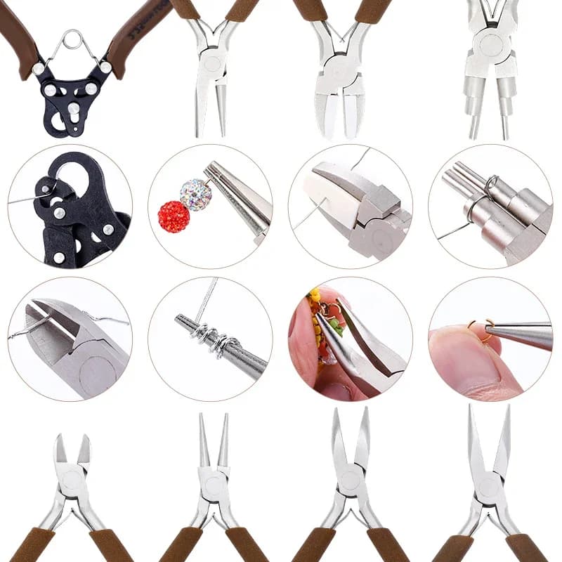 Kit de 8 pinces pour la fabrication de bijoux, ensemble d'outils professionnels pour le façonnage de fils, la création de bijoux, la fabrication artisanale et la réparation