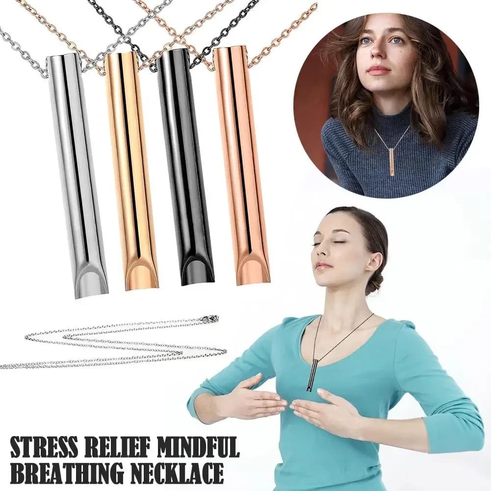 Collier anti-Stress et d'anxiété, outil respiratoire, chaîne apaisante naturelle, pour la Relaxation