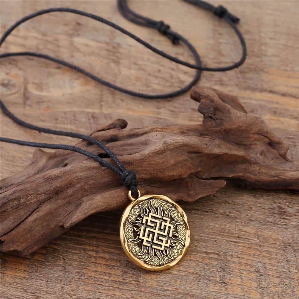 Teamer–collier homme collier rond Wicca pour hommes, pendentif de sceau, cordon de cire, chaîne à maillons, style nordique Viking, Runes, arbre de vie, bijoux cadeaux bijoux homme