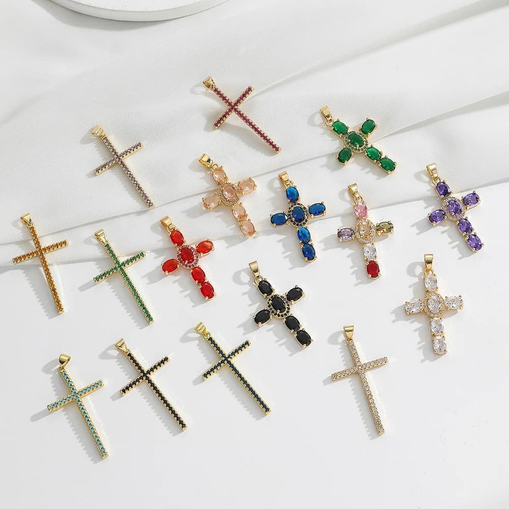 BenS bohème croix breloques pour la fabrication de bijoux fournitures pavé Zircon croix pendentif bricolage bijoux faits à la main matériaux en gros P13